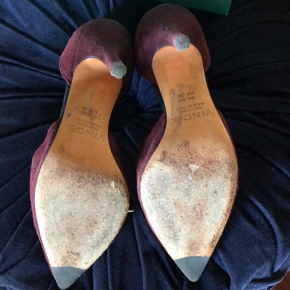 Vince Suede D'Orsay Celeste Pumps Purple Pointed-Toes - Picture 6 of 7